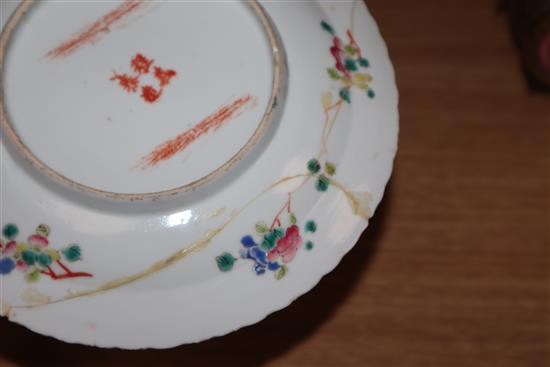 Four Chinese enamelled porcelain plates / dishes